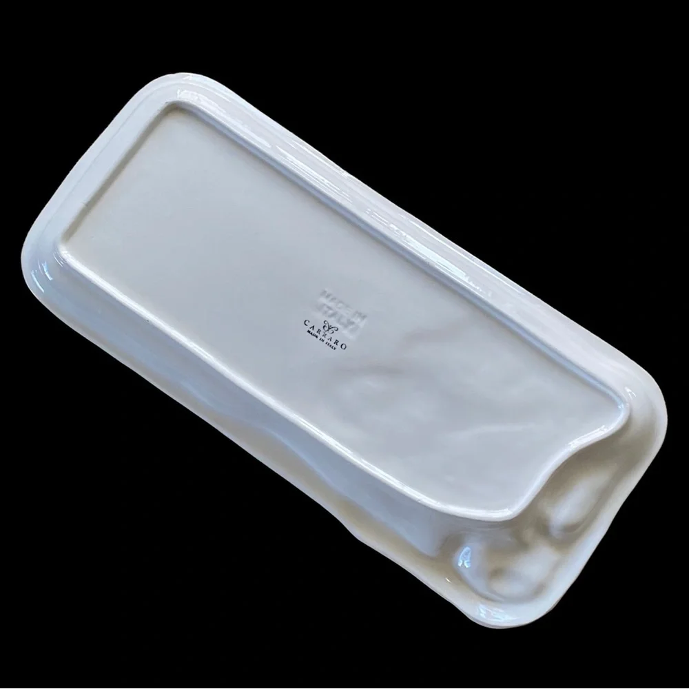 Carraro Majolica Calla Lily Serving Bread Tray